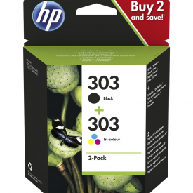 HP 303 Combo Pack Black and Tri-Colour Inkjet Cartridges (3YM92AE)