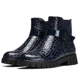 PU Leather Square Heel Boots