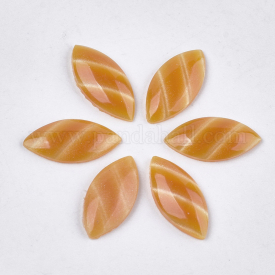 Epoxy Resin Cabochons, Imitation Cat Eye, Horse Eye, Goldenrod, 14.5~15x7x2.5mm