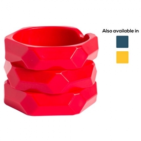 Baby & Me Bangles 3-in-1 Teething Jewelry Set (3-Pack) Trendy Women’s Bracelets, Teething Rings for Infants & Toddlers, Link Toys for Boys & Girls | BPA, Phthalate Free (Red)