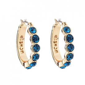 Clearance! Elogoog 1 Pair Women Fashion Crystal Rhinestone Round-shaped Ear Stud Dangle Hoop Loop Earrings Jewelry (Blue)