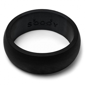 sBodyCo Silicone Wedding Ring – Skin Safe & Comfortable Fit Wedding-Bands for Men made from Non-toxic, Antibacterial Silicone – Designed for Active Men or those with a Dangerous Job