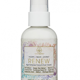 Renew Anti Aging Face And Eye Moisturizer Cream With Hyaluronic Acid, Green Tea & More (2oz.) Natural & Organic Ingredients to Rejuvenate Wrinkles, Crows Feet, Under Eye Bags Dark Circles