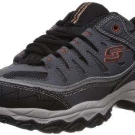 Skechers Sport Men’s Afterburn Memory Foam Lace-Up Sneaker, Charcoal, 16 4E US