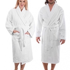 Luxury Terry Cotton Cloth Plush Bathrobe – Premium Cotton Hotel and Spa Robes for Men and Women – Made with 100% Turkish Quality Cotton (Small)
