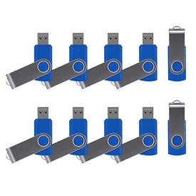Enfain 10 Pack 32GB Swivel USB Flash Drive Blue