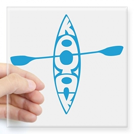 CafePress – Kayak tee Square Sticker 3″ x 3″ – Square Bumper Sticker Car Decal, 3″x3″ (Small) or 5″x5″ (Large)