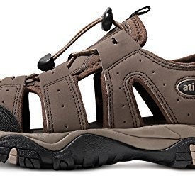 AT-M106-CBN_Men 8 D(M) Atika Men’s Sports Sandals Trail Outdoor Water Shoes 3Layer Toecap