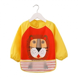 Waterproof Bib with Sleeves&Pocket, Unisex Kids Childs Arts Craft Painting Apron 6-36 Months