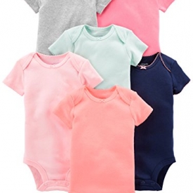 Simple Joys by Carter’s Girls’ 6-Pack Short-Sleeve Bodysuit, Solid, Preemie