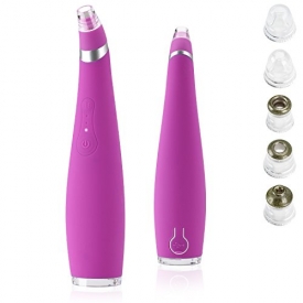 Vikeepro Blackhead Removal Electronic Facial Pore Cleaner Acne Remover Utilizes Pore Vacuum Extraction, Comedone Extractor (Purple)