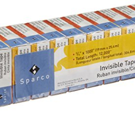 Sparco Invisible Tape, 3/4 x 1000 Inches, 1-Inch Core, 12-Pack, Clear (SPR60050)