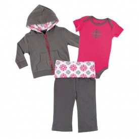 Yoga Sprout Infant 3 Piece Jacket, Top and Pant Set