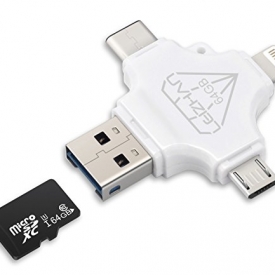 Flash drive for iphone 64GB Pen drive USB 3.0 Memory Stick External Storage Expansion for iPhone iPad iPod iOS Android Type C PC 4 in 1 OTG Pen Drive