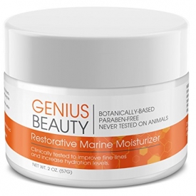 Marine Moisturizer from Genius Beauty, Natural Anti Aging Face Cream for Women and Men – Hydrating Collagen Fine Line and Wrinkle Reducer – Best Day and Night Cream, Skin Care Product – 2 Oz.
