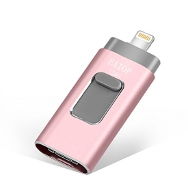 USB Flash Drives 128GB iPhone Memory Stick,EATOP External Storage Memory Stick Adapter Expansion for iPod / iPhone / iPad / Android & Computers (Pink)