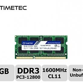 Timetec Hynix IC 8GB DDR3 1600MHz PC3-12800 Non ECC Unbuffered 1.35V CL11 2Rx8 Dual Rank 204 Pin SODIMM Laptop Notebook Computer Memory Ram Module Upgrade(8GB)