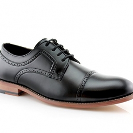 Ferro Aldo Mens Classic Brogue Derby Perforated Oxford Dress Shoes Black 9