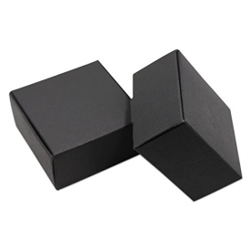 100 Pcs Kraft Paper Take Out Container Mini Boxes Black Cardboard Gift Favor Soap Crafting Jewellery Decorative Box Wedding Party Event Wrapping Craft Sewing Scrapbooking 4x4x2.5cm (1.6×1.6×1 inch)