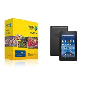 Learn German: Rosetta Stone German – Level 1-5 Set with Fire Tablet, 7″ Display, Wi-Fi, 16 GB