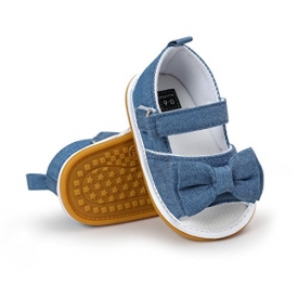 CoKate Baby Toddler Boy Girls Bow Knot Sandals First Walker Shoes (0-6Month, Blue)
