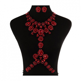 Red Body Jewelry with Earrings Set for Women Novelty Necklace 1 PC with Holylove Gift Box – BN201713Red