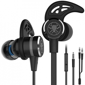 Wired E-Sport Earphone Noise Cancelling Stereo Bass Gaming Headphone With Mic , KEKU 3.5mm Hifi Earbuds with Extension Cable and PC Adapter for PC, Laptop and Cellphones (black)