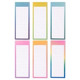 Set of 12 Magnetic Notepads – Magnetic Memo Pads, Rainbow Gradient Fridge Notepads for Grocery Lists, To Do Lists, Family Chores, 6 Colors – 3.5 x 9 Inches