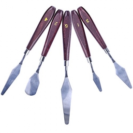 heartybay Painting Knife, Set of 5 Assorted Shapes and Styles, Stainless steel blades for Professional Artist Tools