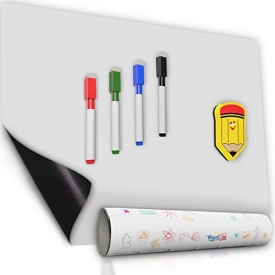 Whiteboard Dry Erase Calendar – Kids Sheets and Magnetic Drawing Board – Message Board and Reminder for Kitchen Refrigerator – 16×12 Inch