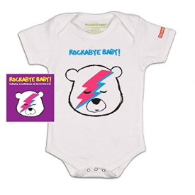 Rockabye Baby! Lullaby Renditions of David Bowie + Organic Baby Bodysuit (Album Art/ White)