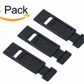 Webcam Cover for Laptop Computer by DCreate, 3-Pack, Hacker Prevention, Ultra-Thin Slide for PC, Macbook Pro, Lenovo Thinkpad, Dell and More, Privacy/Protection/Security, Strong 3M Adhesive (BLACK)