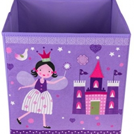 Cute Purple Princess Castle Collapsible Storage Organizer by Clever Creations | Folding Storage Cube for Bedroom & Living Room | Perfect Size Storage Cube for Books, Clothes, Electronics, or Gadgets