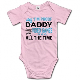 I’m Proof Daddy Does Not Play Video Games All The Time Baby Girls Boys Romper Bodysuit