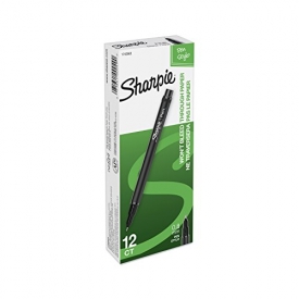 Sharpie Plastic Point Stick Water Resistant Pen, Ink, Fine, Pack of 12, Black (1742663)