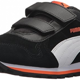 PUMA Baby ST Runner SD Velcro Kids Sneaker, Black White, 10 M US Toddler