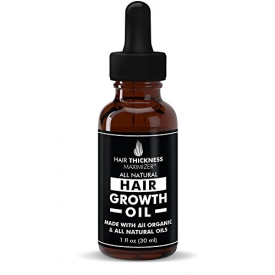 Organic Hair Growth Oils for Hair Thickening by Hair Thickness Maximizer. Best Treatment for Hair Loss, Thinning Hair. Infused with All Organic Black Castor Oil, jojoba, Argan Oil, And More