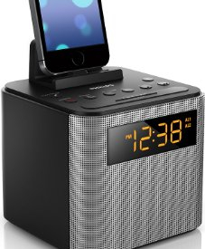 Philips AJT3300/37 Bluetooth Dual Alarm Clock Radio iPhone/Android Speaker Dock Speakerphone Microphone (Black)