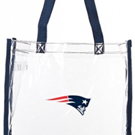 NFL New England Patriots Clear Reusable Bag, Blue, One Size