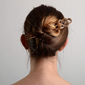 Handmade Varnished Wooden Hair Pin with Fancy Carving in Ethnic Style Jewelry Design Ideas