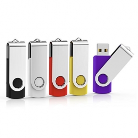 Aiibe 5pcs Usb Flash Drive 32gb pen drive Thumb Drives (5 Colors: Black Red Yellow White Purple)
