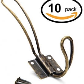 Rustic Wall Hooks – Bronze Mounted Coat Rack Bathroom Towel Hanger Vintage Entryway Organizer Hanging Wire Hook Farmhouse Decorative Holder Heavy Duty Metal Door Storage Closet by Happy Fish Designs