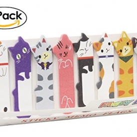 Cute Cat Sticky Notes Bookmarks Page Flags Index Tabs Office Supplies, 3 X 120 Sheets