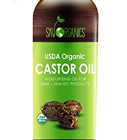 Organic Castor Oil By Sky Organics 16oz: Cold-Pressed, 100% Pure, Hexane-Free Castor Oil – Moisturizing & Healing, For Dry Skin, Hair Growth – For Skin, Hair Care, Eyelashes – Caster Oil
