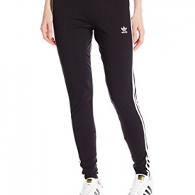 adidas Originals Women’s 3-Stripes Leggings, Black/Trefoil Stripe, Large (US Size) (US Size)