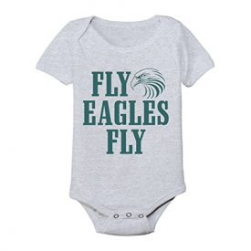Fly Eagles Fly Football New England 2018 Patriots Bowl Party Baby One Piece Newborn Gray