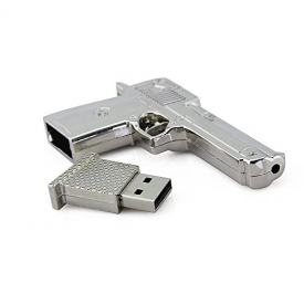 WooTeck 8GB USB 2.0 Flash Drive Metal Revolver Gun High speed Memory Stick Pendrive,Silver