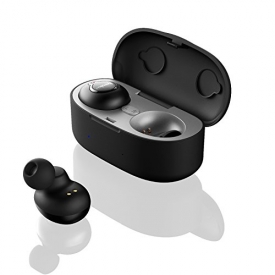 True Wireless Headphone True Wireless Earbuds 12 Hours Battery, Portable Charging Case Premium Sound, In Ear Earbuds, Waterproof Stereo Earphone Secure Fit iyesku YK-T02
