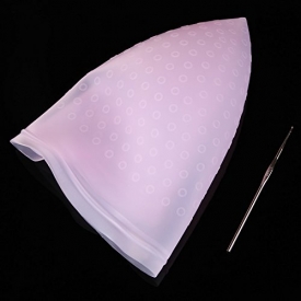 Gigamax(TM) Three Colors Professional Reusable Hair Colouring Highlighting Dye Cap Hat Hook Frosting Tipping [ Pink ]