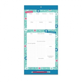 Menu Planner. Magnetic Fridge List with NEW stronger magnets. Grocery Shopping List. Magnetic pad, grocery shopping list and weekly menu planner with clip-on pencil and pocket for receipts & coupons.